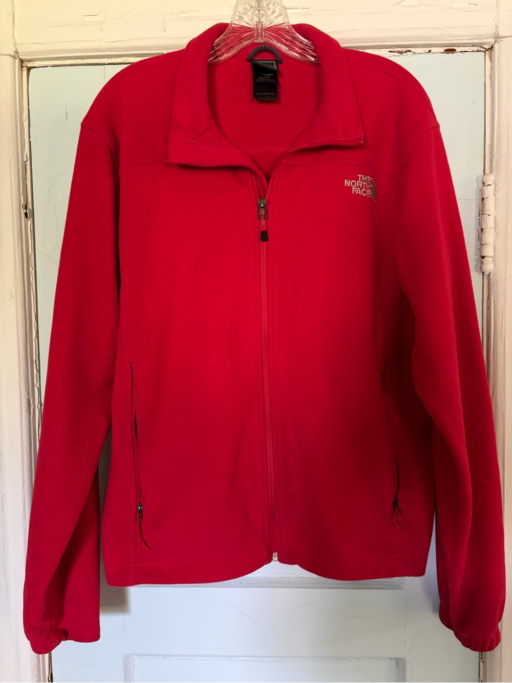 The North Face Red Full-Zip Fleece Jacket Medium